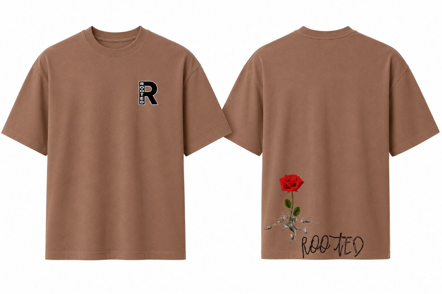 Rooted Heavyweight Tee – Brown