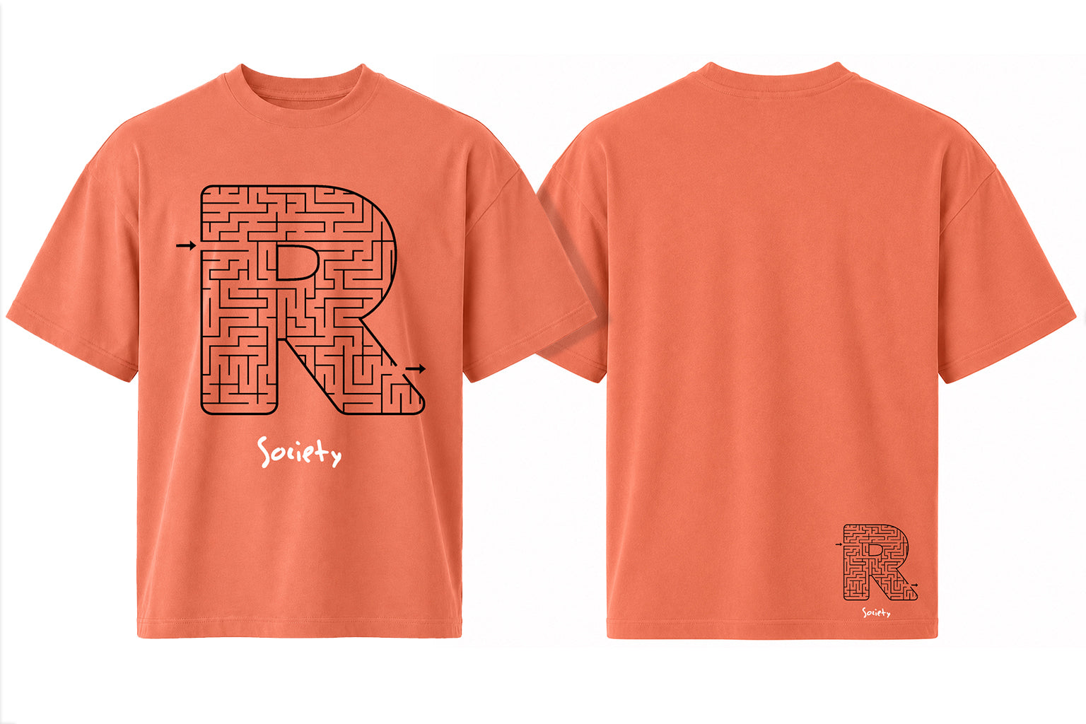 Rooted R Society Heavyweight Tee – Coral