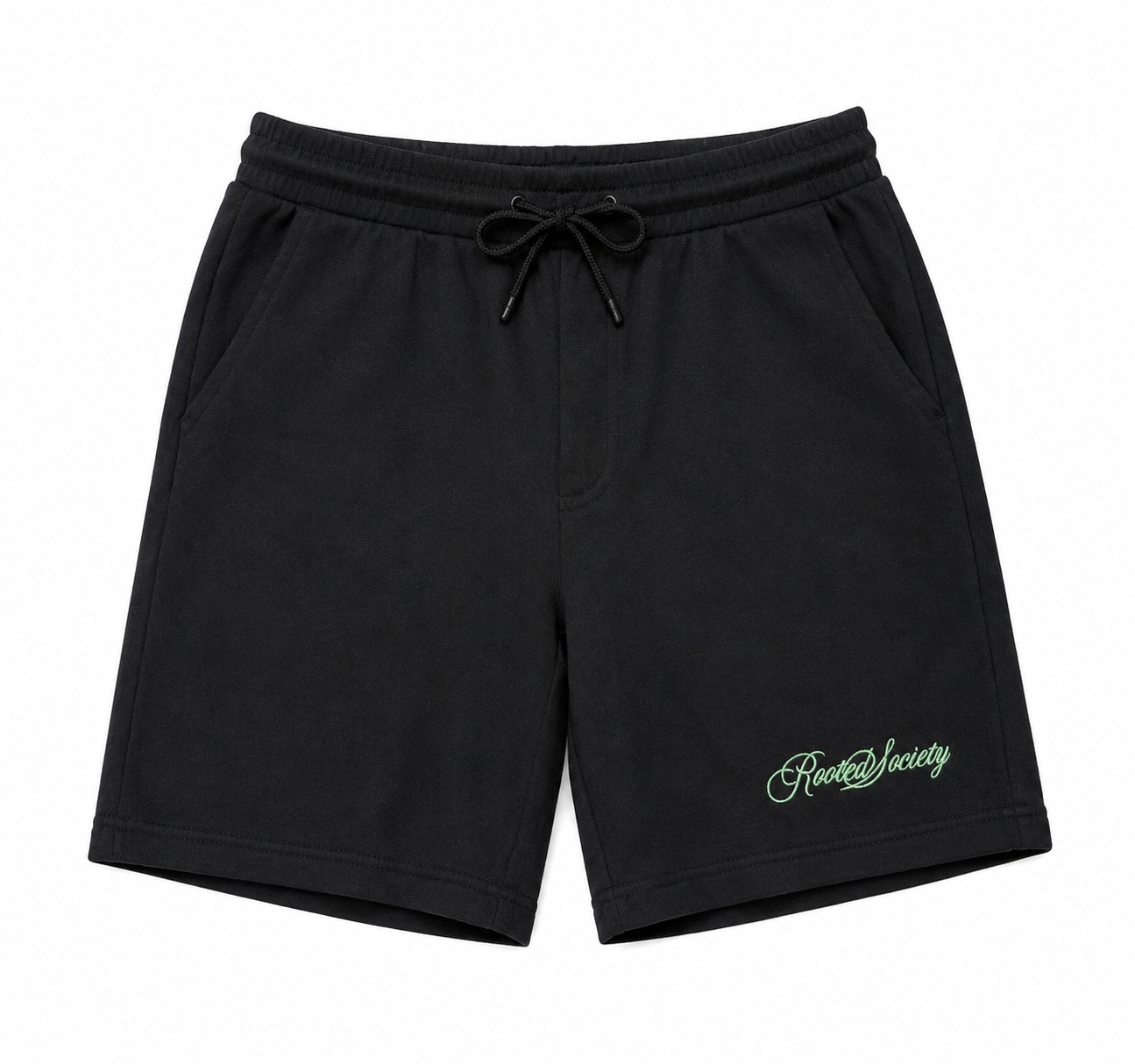 Adult- Rooted Society Embroidered Logo Shorts