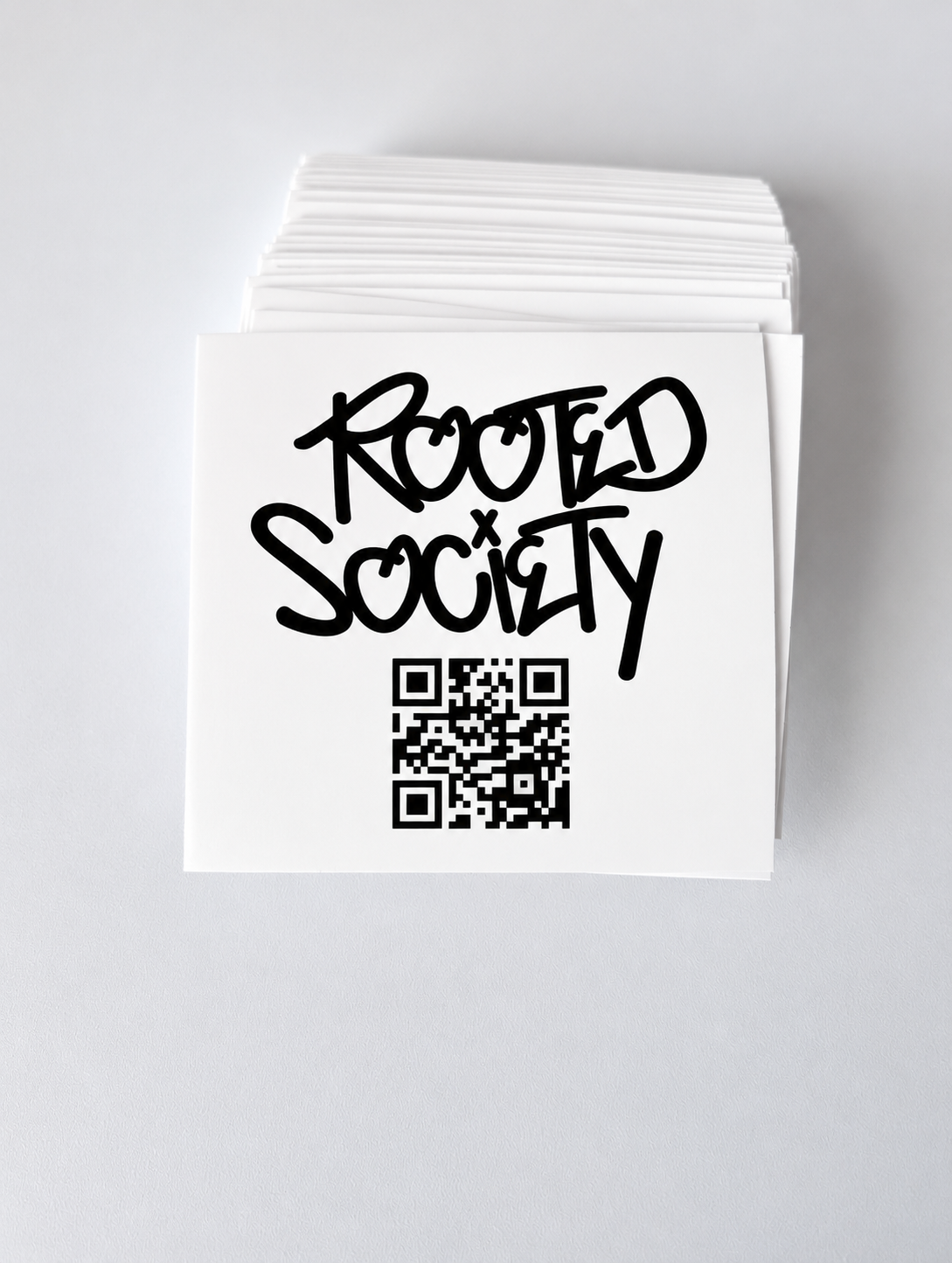 Rooted Society QR Code Sticker — PACK OF 5